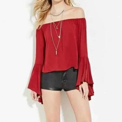 crop top flared sleeves