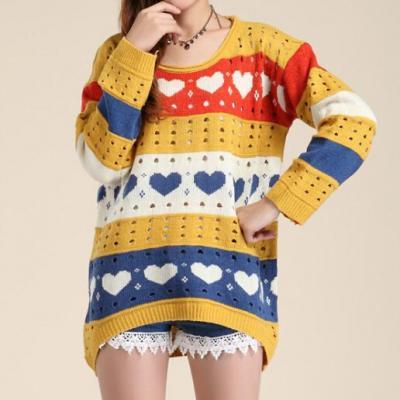 FREE SHIPPING Lovely Heart Hollow Out Sweater