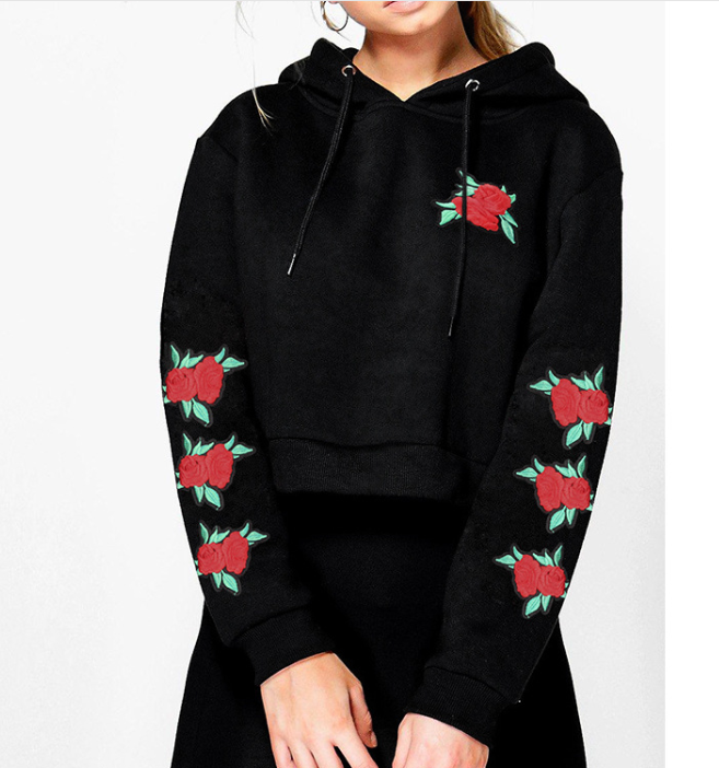 rose embroidered sweater