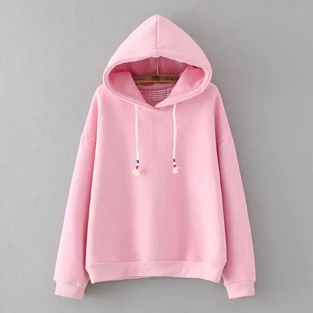 FREE SHIPPING Cute Pastel Color Long Sleeve Hooded Sweater on Luulla