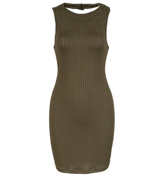 army green halter dress