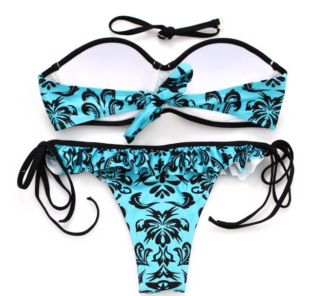 FAST SHIPPING New Women Fashion Sexy Push-up Floral Patent Two Pieces ...